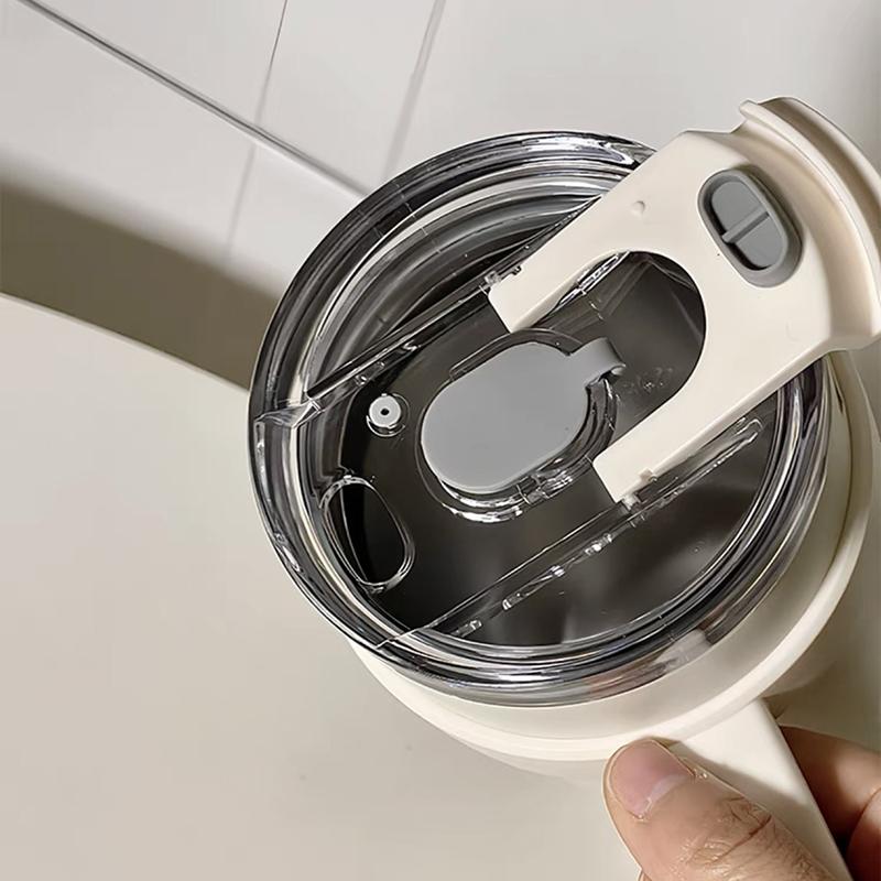 Большая емкость для автомобильной изолированной чашки с ручкой, соломенная чашка из нержавеющей стали для офиса, улицы, путешествий, кофе