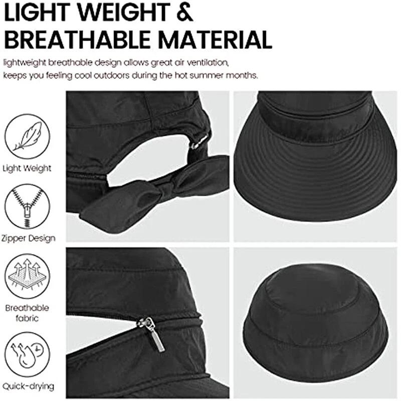 Foldable Hat Wide Brim Sun Hat Summer Hat Protective For Beach Ladies Women