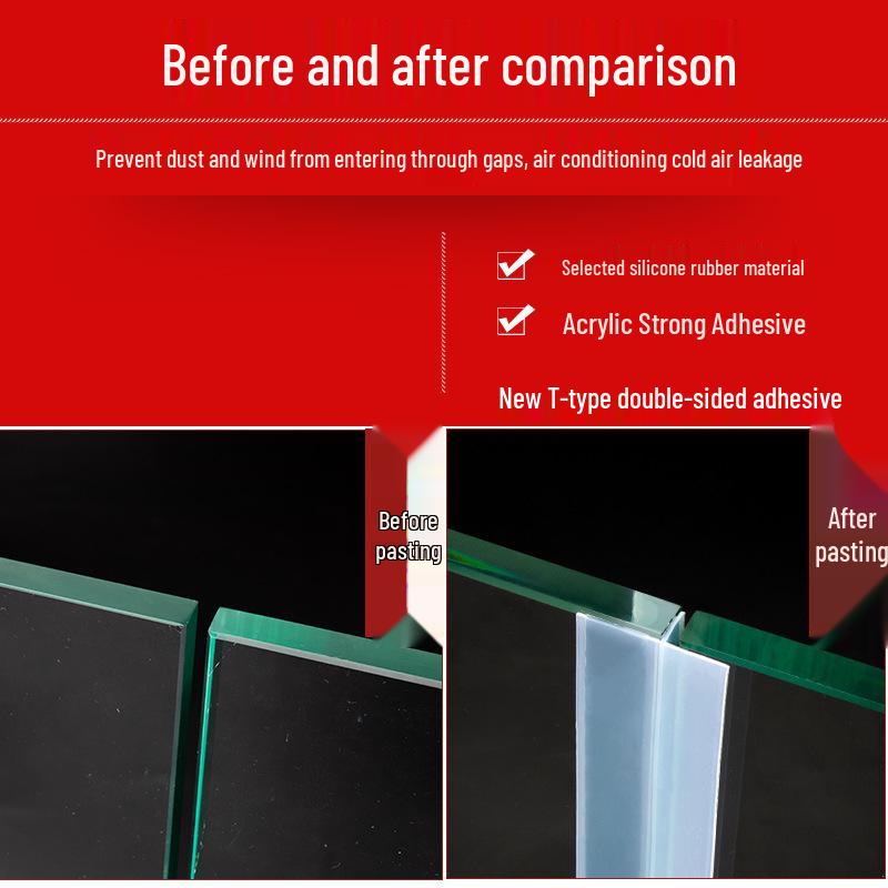 Yinuo Tech T-образный уплотнитель для низа двери для деревянных и стеклянных дверей