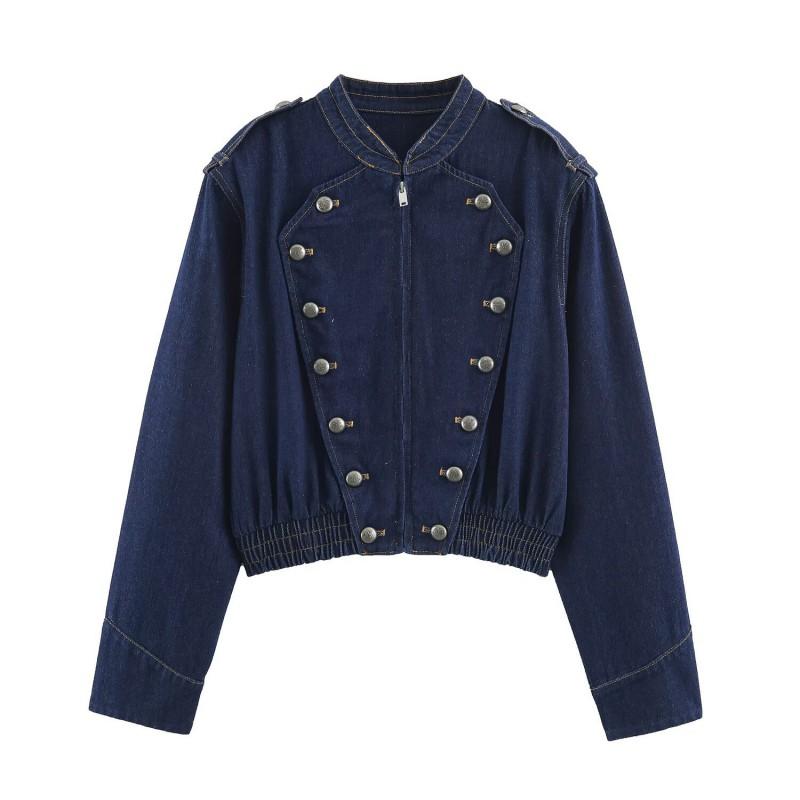 2026 Womens Street Fashion Denim Jacket With Button Detail Casual Outerwear