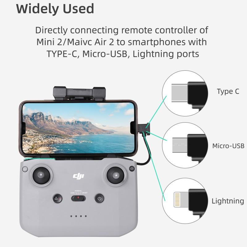 Кабель RC-N1 Micro USB Type-C Lightning Для контроллера дрона DJI Mini 3Pro/Mavic 3/Mini 2/Mavic Air 2/Air 2S/Mavic 2 Аксессуар