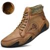 Непромокаемые кожаные мужские ботинки, зимние ботинки на меху, очень теплые зимние ботинки, мужская зимняя повседневная обувь, кроссовки, высокие ботильоны в западном стиле