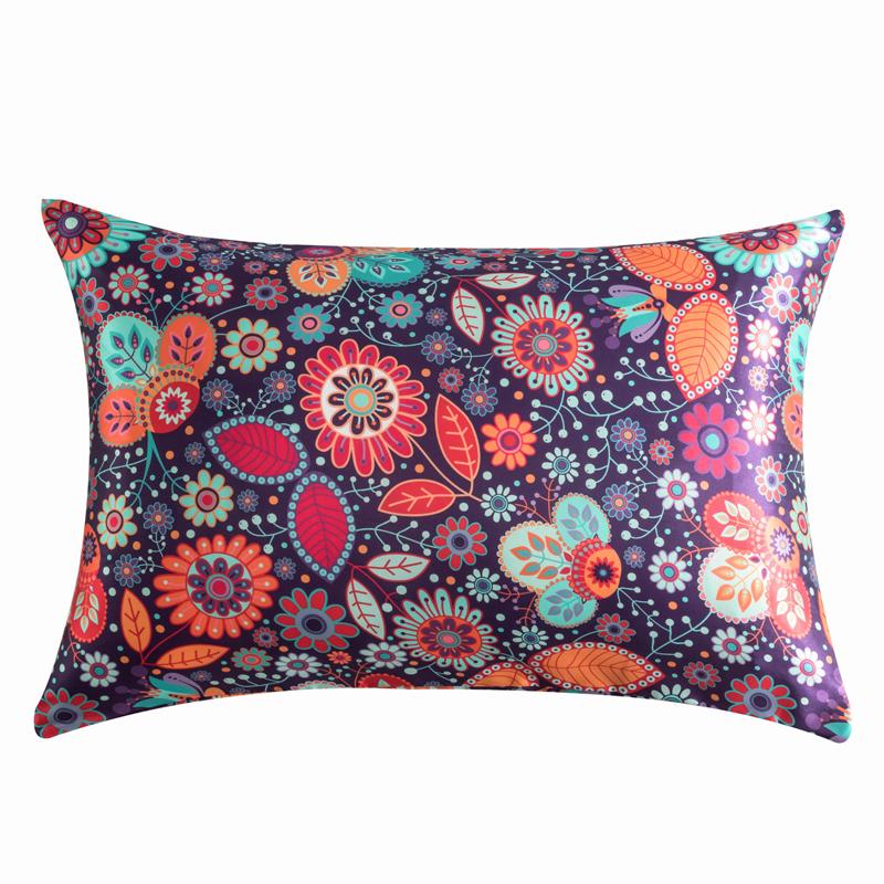 1 шт. Длинная наволочка для постельного белья, атласная наволочка для тела, наволочка с цветочным принтом, размер King Queen