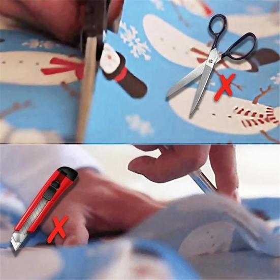 Рождественский резак для рулонов упаковочной бумаги со встроенным лезвием, кромкорез, легкий скользящий подарок