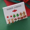6-Piece Christmas Earrings Set: Creative Bow, Elk, and Christmas Tree Designs