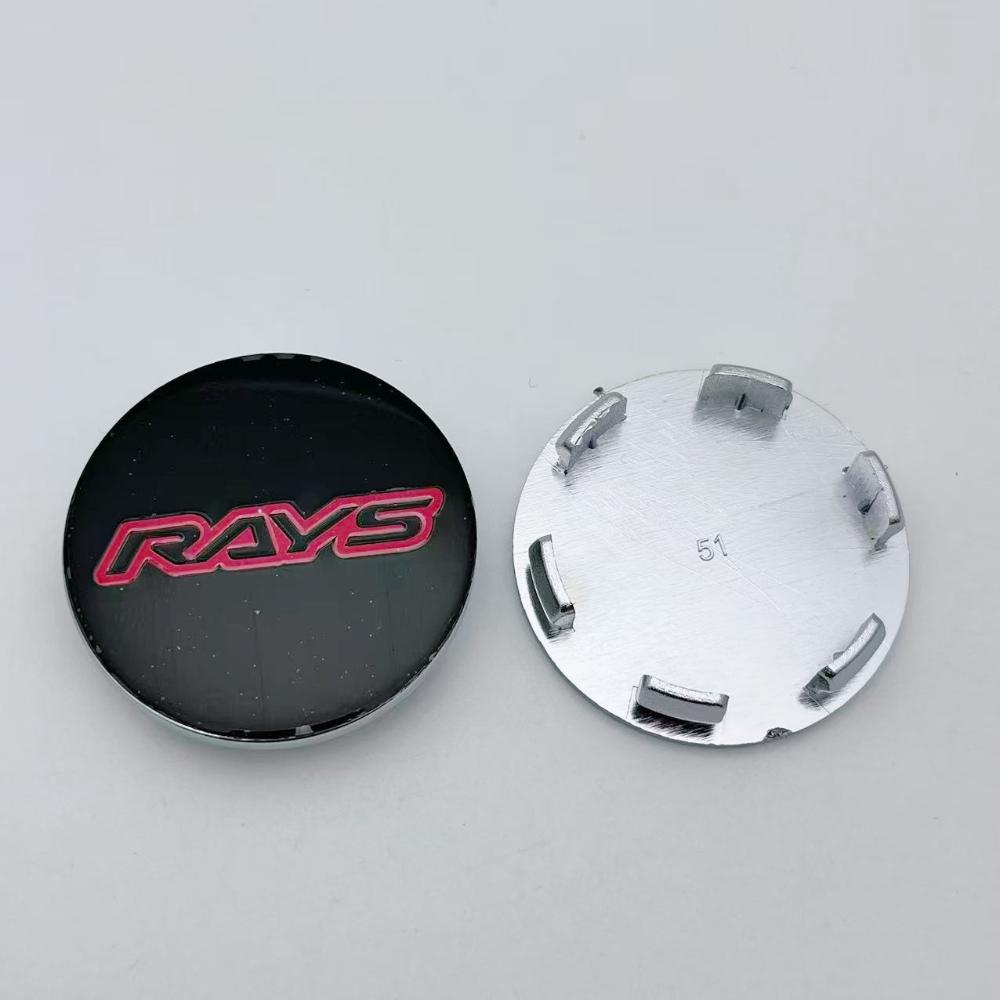 4pcs 51mm 46mm Rays Logo Emblem Car Wheel Center Caps Wheel Hub Centre Dust Cover Rim Hubcap Replace Car Styling Accessories
