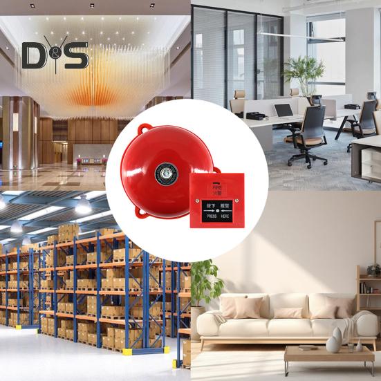 Manual Call Point Alarm Strike Type Electric Bell 100dB Loud Volume Design Easy Installation Compact Internal Strike Alarm Bell