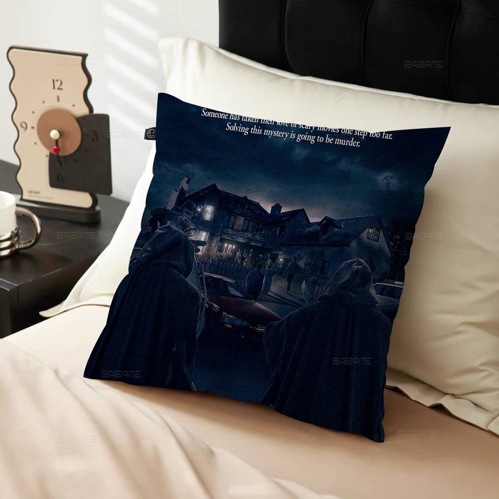 SScream Horror Movie Pillow Covers Cartoon Sofa Decorative Home Doublesided Printing Short Plush Cute Cushion Cover