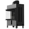 Steel fireplace KRATKI LUCY left 14 kW Ø 200 black thermotec self closing door