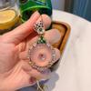 Huabi Jewelry Золотой кулон с розовым халцедоном, круглая подвеска-пряжка безопасности, темпераментная женская нефритовая подвеска
