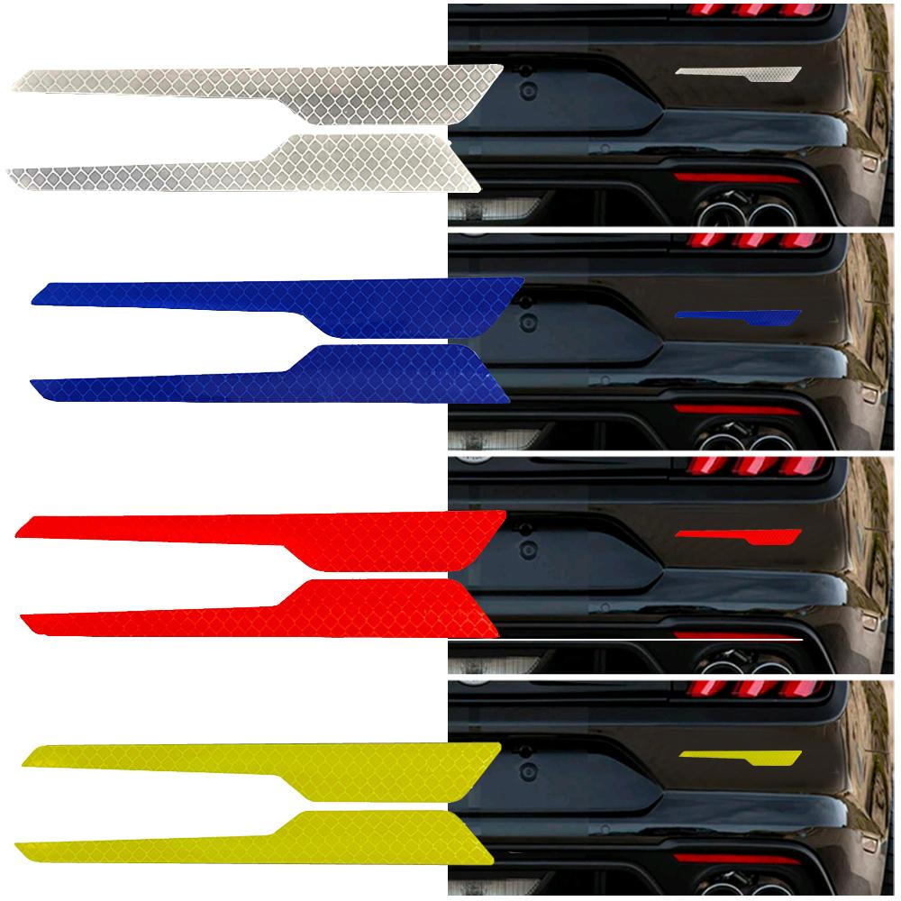 2 шт. светоотражающие предупреждающие наклейки на кузов автомобиля, наклейка на задний бампер автомобиля, светоотражающие полосы, декоративные аксессуары для экстерьера автомобиля