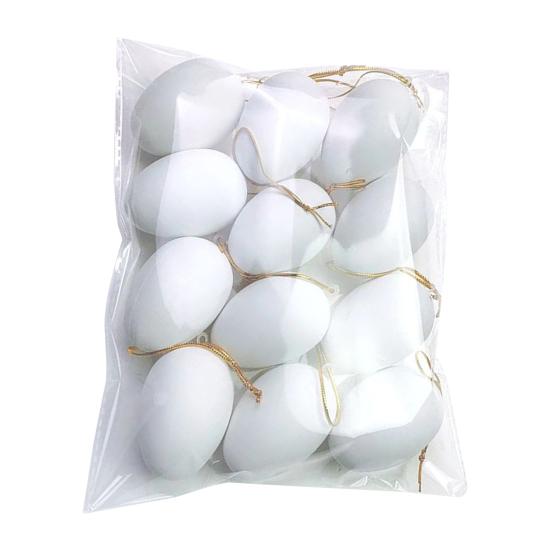 12/24Pcs Easter Egg Decorations Colorful Plastic Eggs Tree Hanging Ornament Kids DIY Craft Toys for Easter Party Home Decor