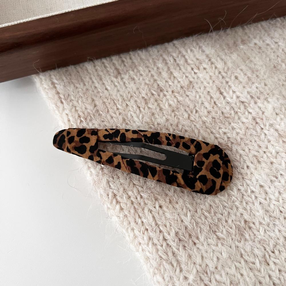 Leopard Print Hair Clip Water Drop Barrette Fashion Hairpin Headwear