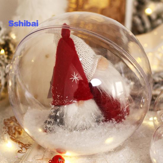 5 шт., прозрачный рождественский шар, украшение с подвесным отверстием, многофункциональная прозрачная коробка для конфет, небьющийся пластиковый шар