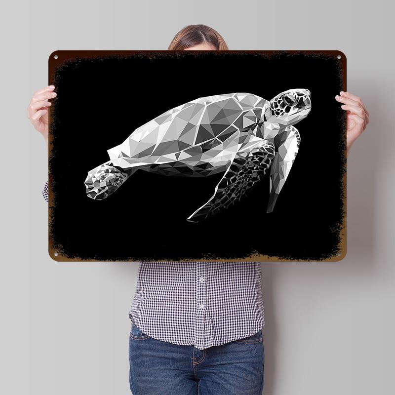 Tortoise Tinplate Poster Customized Wall Art Retro Vintage Metal Signs for Fans Decoration Home Decor Items Custom Plate House