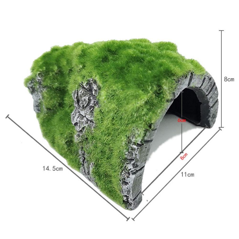 1pc Decorative Moss Artificial Resin Snake Rest Cave Reptile Cave Lizard Cave Tortoise Shelter