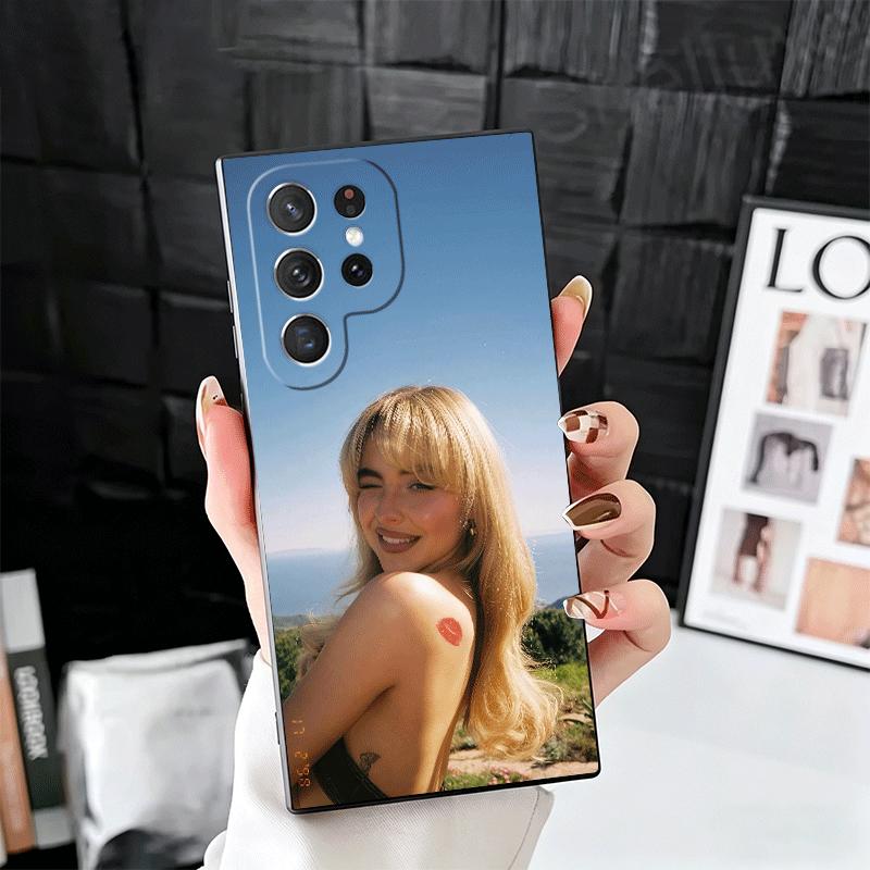 CR66 S-Sabrina C-Carpenter Мягкий чехол для телефона для Samsung Galaxy S26 S25 Edge S24 Ultra S23 Plus S22 S21 FE S20 Черная задняя крышка Sh