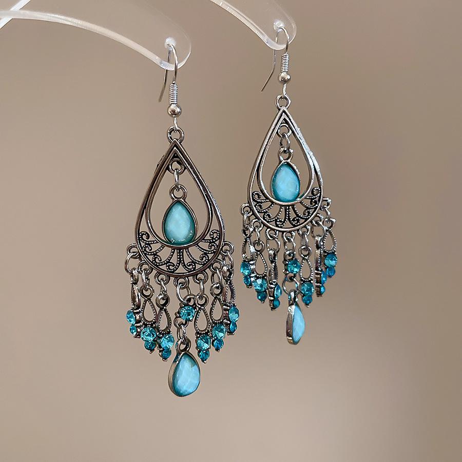 Серьги с кисточками в виде цветов из шифона "Серебряная игла", Милый стиль Мори, Дофаминовый тренд, Универсальные женские серьги