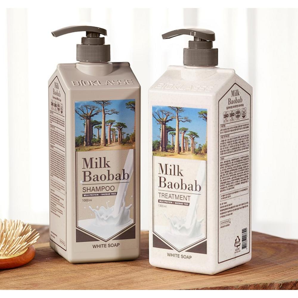 Milk Baobab Подарочный набор для волос из 2 предметов, аромат белого мыла, 3 комплекта