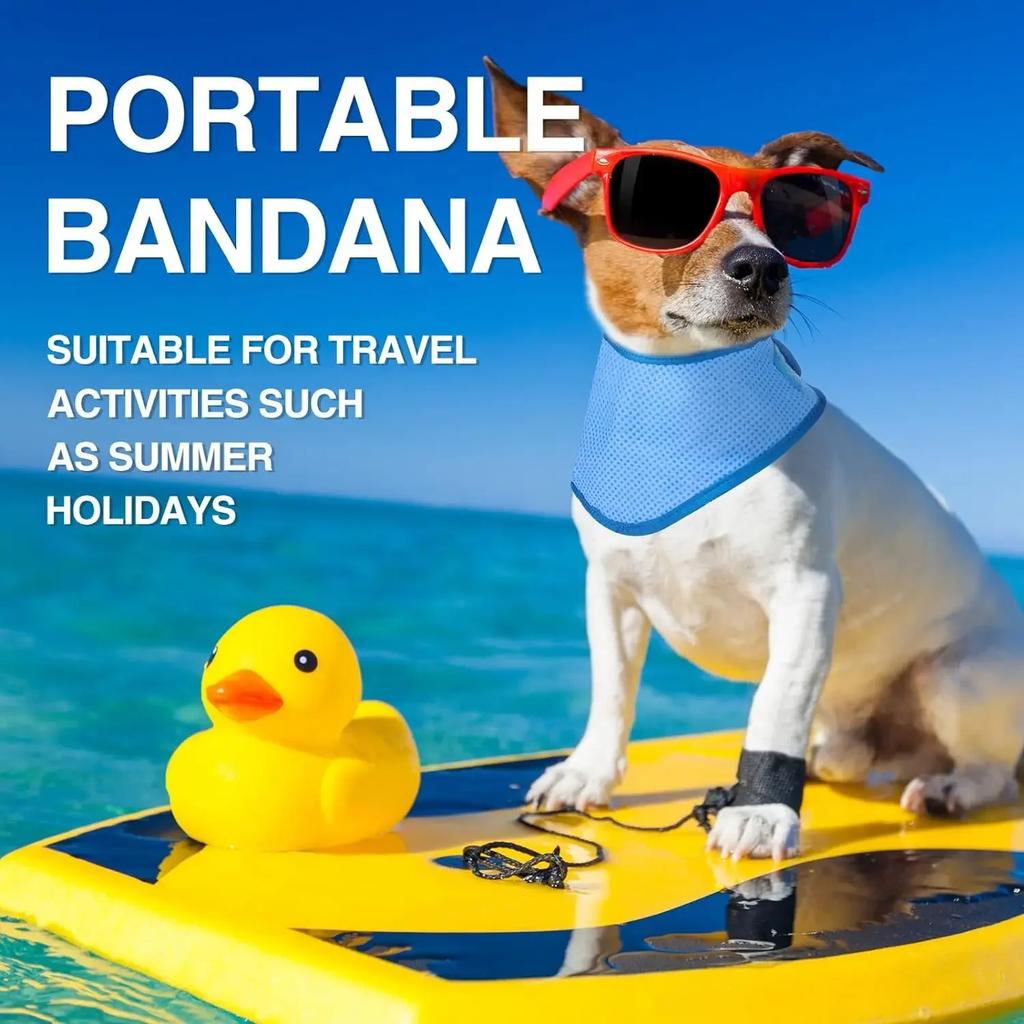 1-10PCS Summer Dog Cooling Collar Reusable Chill Scarf Breathable Pet Neck Wrap for Outdoor Use Heatstroke Prevention for Dogs