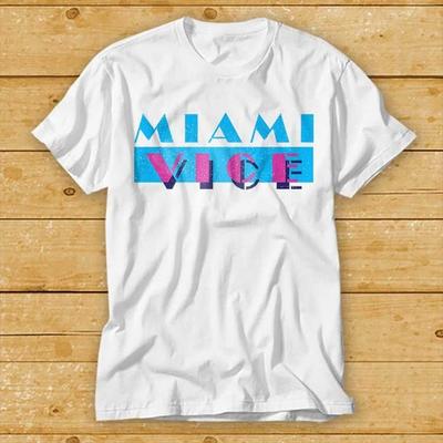 Футболка Miami Vice плотностью 230 г/м², 100% хлопок, Archer Retro Vintage Neon 80S Gift Retrowave Synthwave Sonny Crockett Rico Tubbs Tee 2091