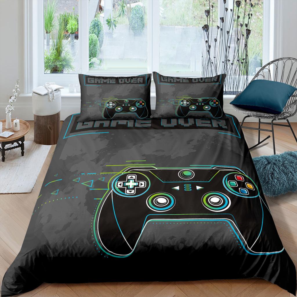 Комплект постельного белья с 3D-плеером, игровая ручка, пододеяльник, наволочка, 2/3 предмета, мягкое украшение для дома для мальчиков-энтузиастов игр и мужских комнат