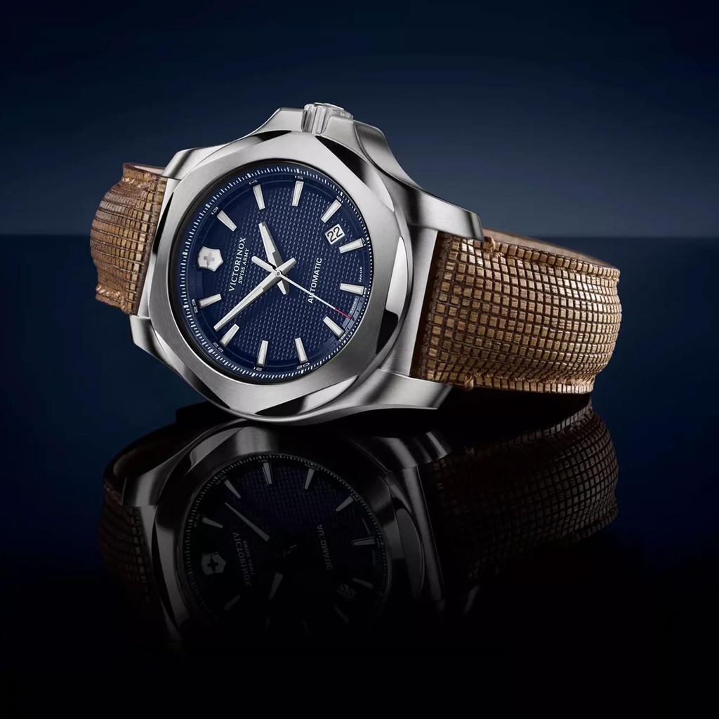 Victorinox Механические часы с автоматическим подзаводом, корпус из нержавеющей стали, подарочный синий циферблат, деревянный ремешок 241834 INOX. Мужской (316L/Кованый) []