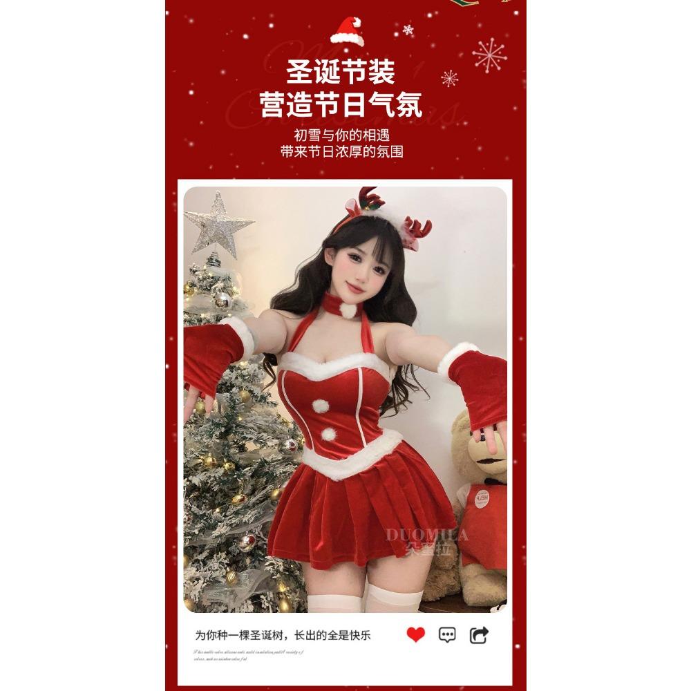 Рождественское платье Domila, женское бархатное платье, чистое похоть, сексуальный женский костюм для трансляции в прямом эфире, сценический костюм на Хэллоуин