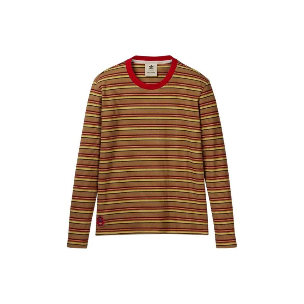 Adidas Вязаная футболка унисекс с длинными рукавами в полоску Originals x Wales Bonner Горчично-желтый HG6265