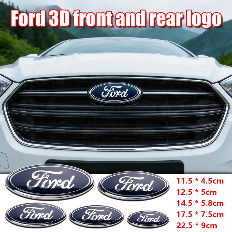 3D Aluminum Front Grill Rear Trunk Emblem Badge Cover For Ford Focus Mondeo Mustang Fiesta Kuga Fusion Auto Tuning Accessories