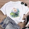 (Asian Size) Fashion Feather Trend 90s Print Female Casual T Clothing Casual Women's Top Graphic Tee Short Sleeve T-shirts