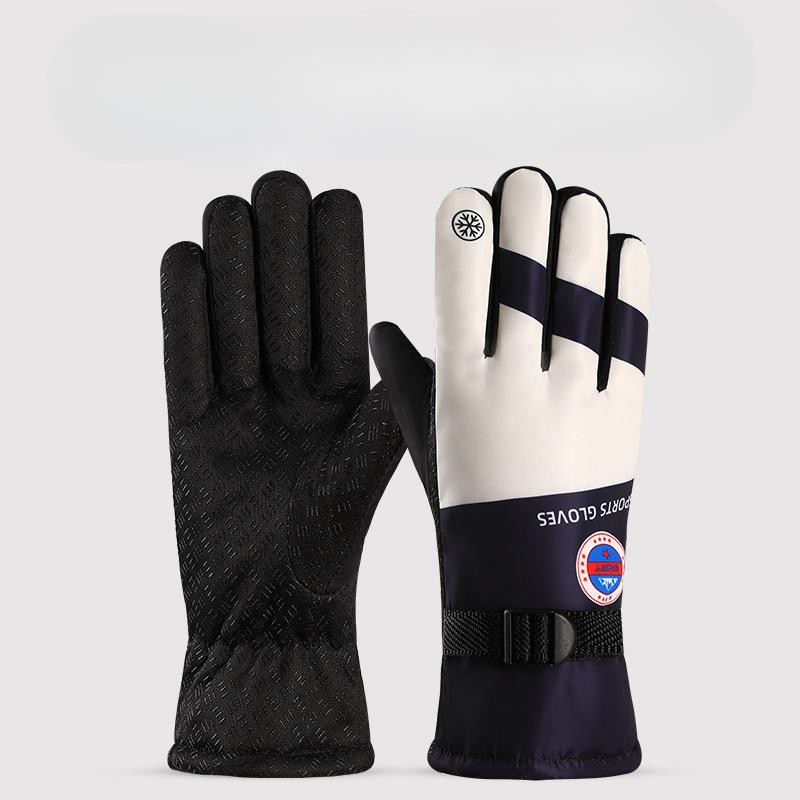 Теплые перчатки для занятий спортом на открытом воздухе Зимнее тепло для катания на лыжах Флисовые Утепленные Водонепроницаемые Перчатки для велоспорта на открытом воздухе Ветрозащитные и Морозостойкие