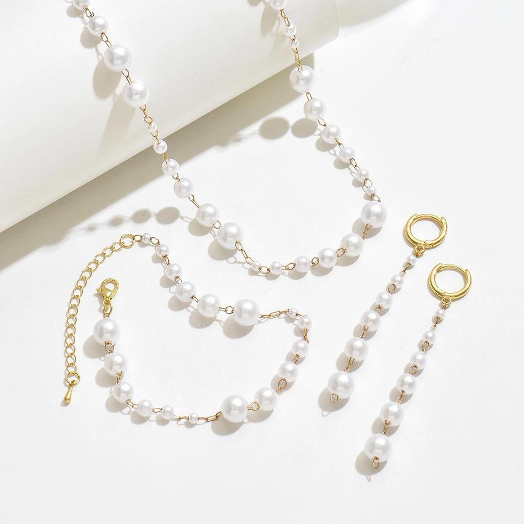 Комплект ожерелья и браслета из жемчуга высокого класса: Женские украшения класса люкс для осени/зимы