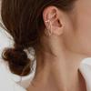 Simple Korean Silver Color Chain Tassel No Pierced Ear Clip Fashion Jewelry Ear Cuff Clip Earrings