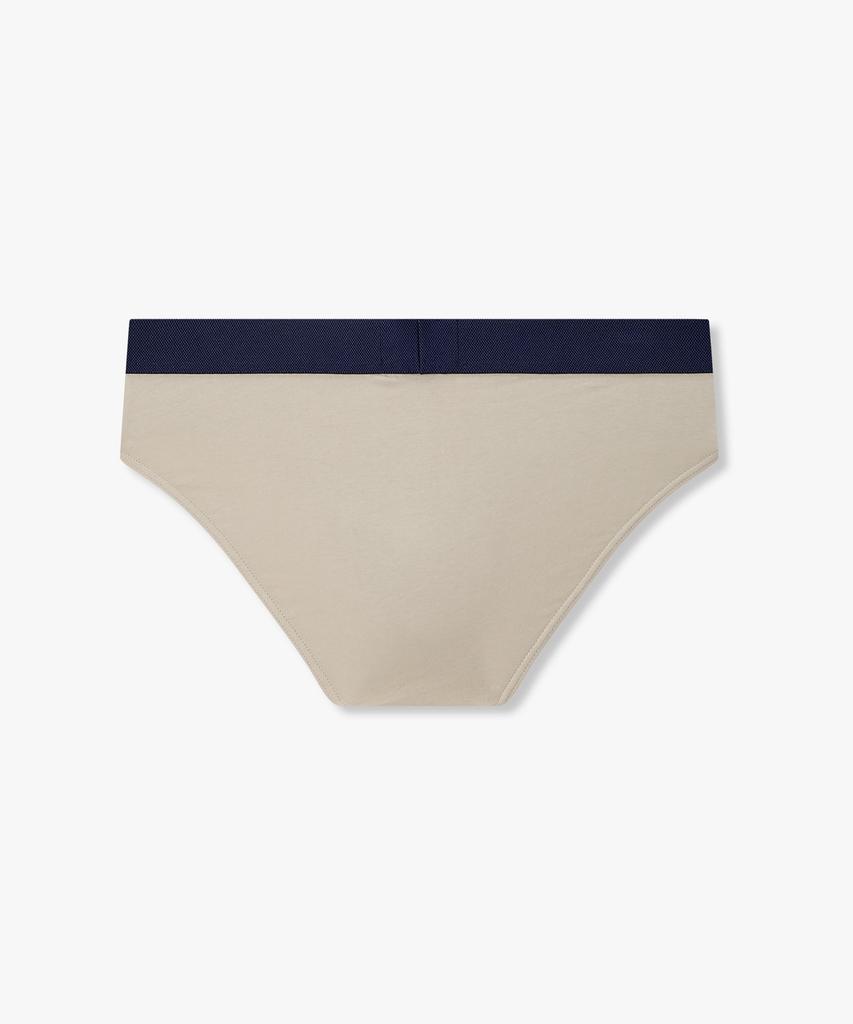 EMPORIO ARMANI UNDERWEAR Мужские хлопковые трусы-слипы с текстурированной резинкой_Бежевый 0816111151