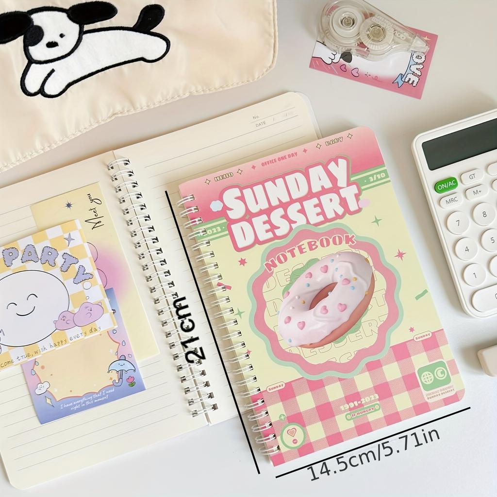 Girl Heart Horizontal Line A5 Notebook 2PCS Retro Coil Student Classroom INS Style