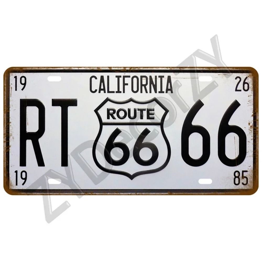 Винтажный Металлический Жестяной Знак Route 66 Машины Декор для Бара, Клуба, Шиномонтажа