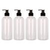 4Pcs 500ml Clear Pump Bottles Durable BPA-Free Portable Design Refillable Dispenser for Shampoo Lotion Soap