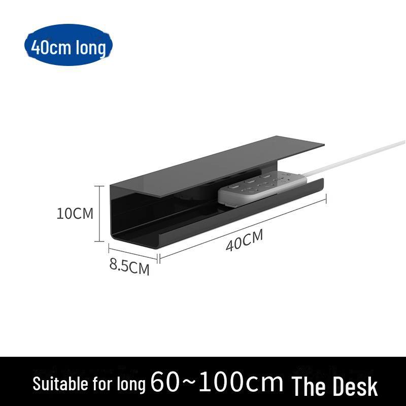 Under-Desk Cable Organizer: No-Punch Cable Management Box and Wire Storage for Computer Desks