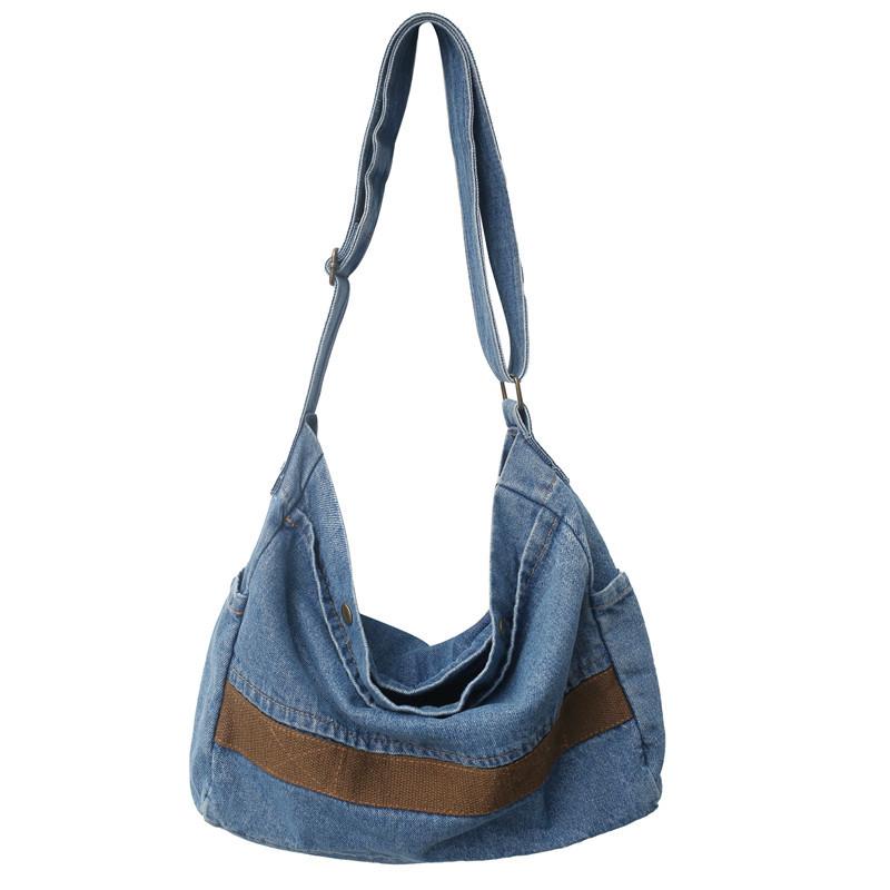 Denim Bag Female Patchwork Crossbody Bag Large Capacity Shoulder Bag