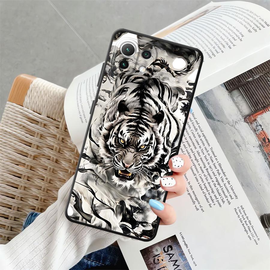 Крутая серебристая тигровая funda чехол для телефона для Xiaomi Mi 11T 12T Pro 12 10T 13 Lite 14 12X 11