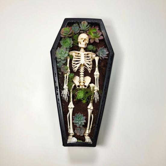 Хэллоуин Кашпо Гроб Готический Цветочный Горшок из Смолы Гроб Цветочный Горшок