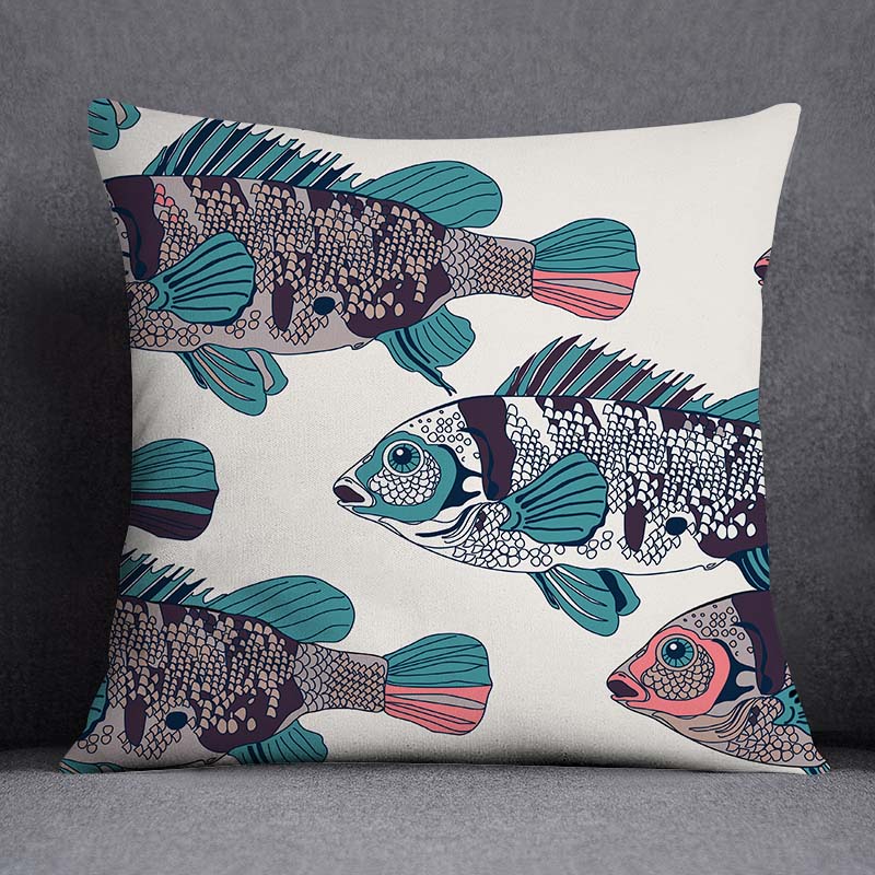 Наволочка с изображением морского животного и русалки, украшение для дома, квадратная наволочка, украшение для дома и офиса, наволочка