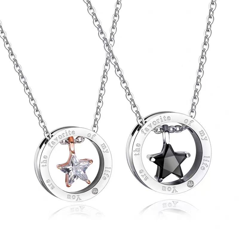 Stars in Love Niche Couple Necklace Simple Hip Hop Trend Men and Women Pair Couple Necklace 2026