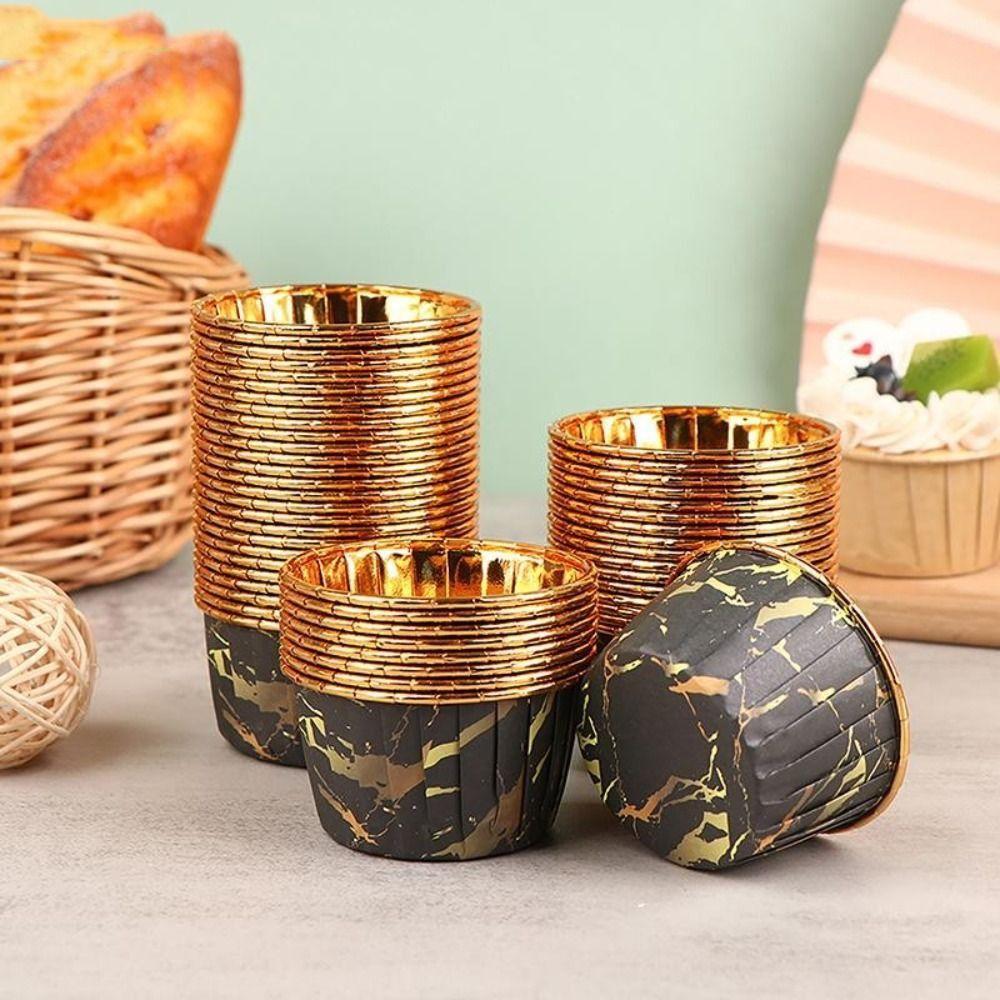 50 шт. Кухонные принадлежности для выпечки Фольгированные формочки для кексов Обертка для торта Форма для выпечки