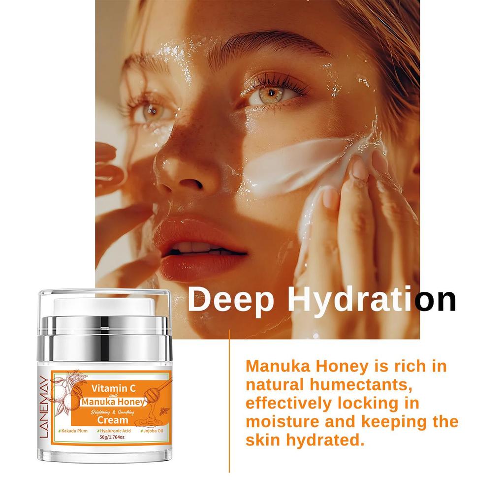 Крем с витамином С и медом манука — эффективно удерживает влагу и сохраняет кожу увлажненной — подходит для всех типов кожи