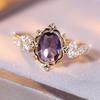 Exquisite Elegant Ring Oval Cut Purple Cubic Zirconia Women Rings Pretty Gorgeous Wedding Anniversary Gift Jewelry