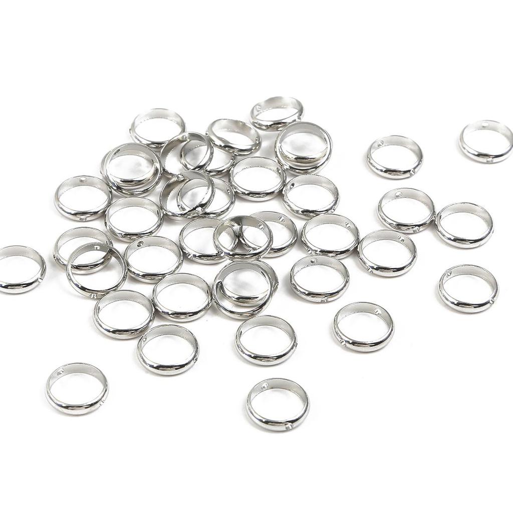 10 шт./лот, бусины-разделители с двойным отверстием, позиционирующие круговые кольца для прыжков, для DIY браслетов из бисера, аксессуары для изготовления ювелирных изделий