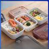 Пластиковый контейнер для хранения продуктов, пригодный для микроволновой печи, герметичный многосекционный ланч-бокс бенто, портативный студенческий ланч-бокс, ланч-бокс