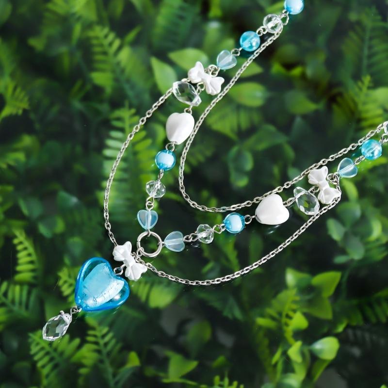 Простое ожерелье Бусы Ожерелье с шикарным кулоном Модное шейное украшение Многослойное ожерелье Подарок для женщин и девушек